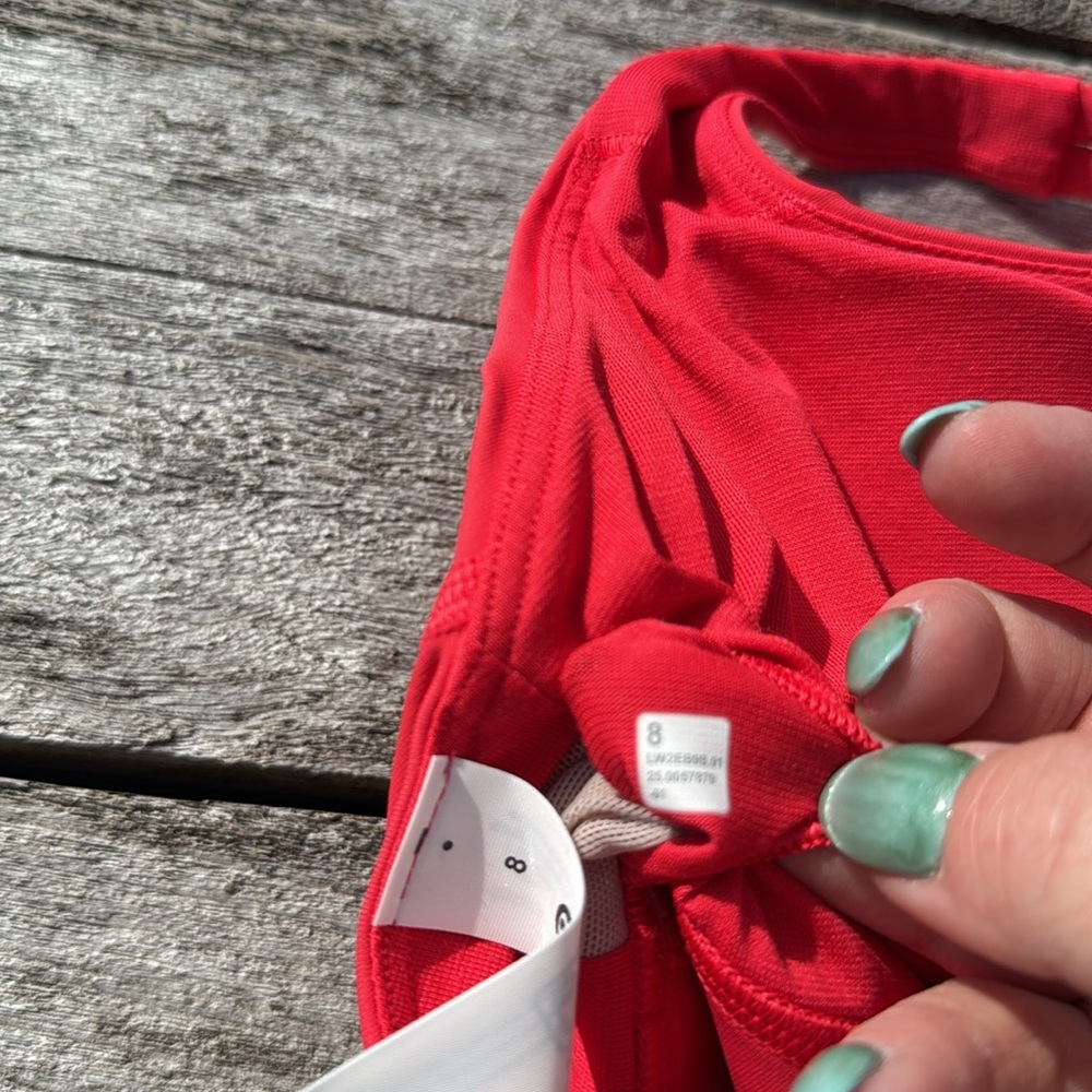 Lululemon Energy Longline Bra B–D Cups Red Glow size 8 NWT SPORTS BRA - Picture 6 of 9